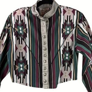 Vintage Wrangler Western Cropped Shirt Size S Southwestern Cowgirl